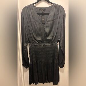 Maje NWT black satin mini dress